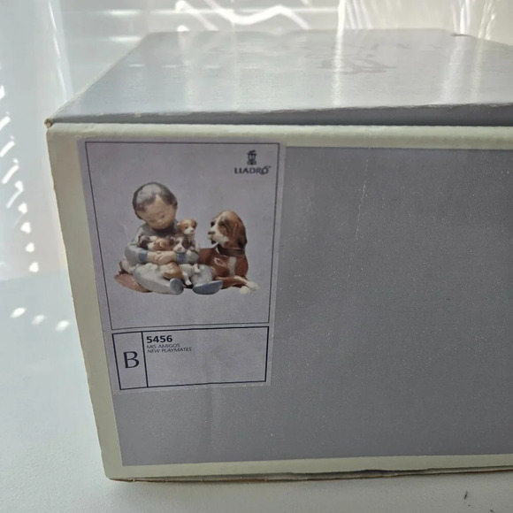 Vintage  Lladro Boy Child With Dog & Puppies Figurine #5456 Porcelain Figurine - Picture 12 of 14